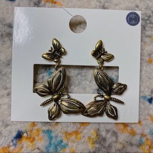 NWT Forever 21 Vintage Butterflies Drop Earrings